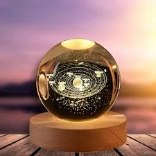 3D Crystal Ball Night Lamp(SOLAR SYSTEM) (6 cm) (ST-102)