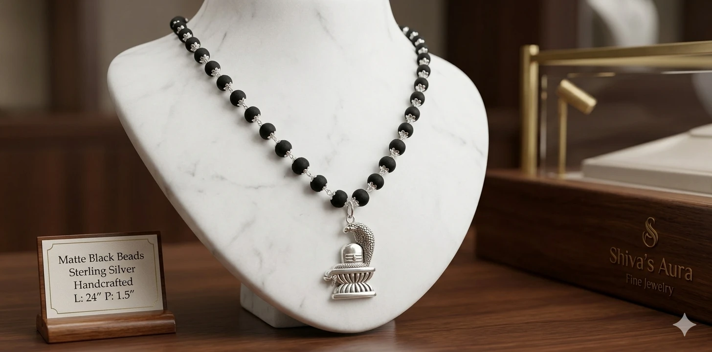 Shivling pendant.with mala