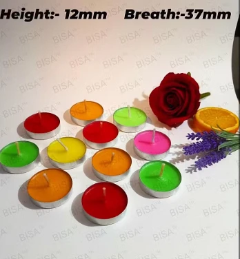 Premium Multicolor Wax Candles – Pack of 50