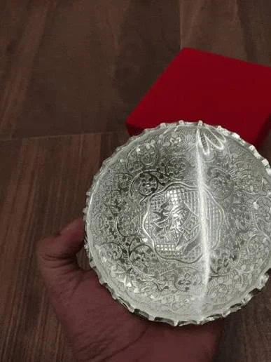 German Silver Plated Floral Engraved Bowl Set,