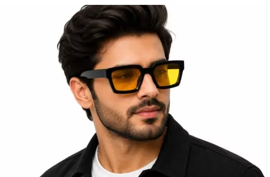 Yellow Lens Square Sunglasses for Men & Women