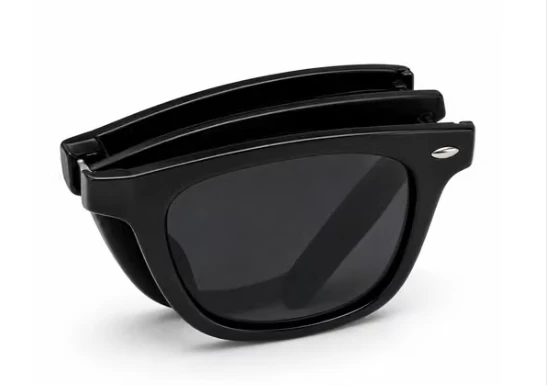 Foldable Black Rectangular Sunglasses for Men & Women | Trendy Retro Fashion Eye