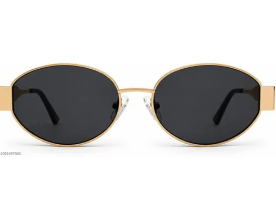 Premium Unisex Round Metal Frame UV Protection Black Sunglasses (Pack of 2)