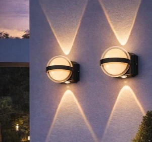 round globe-style up-and-down LED wall light (2+10w)